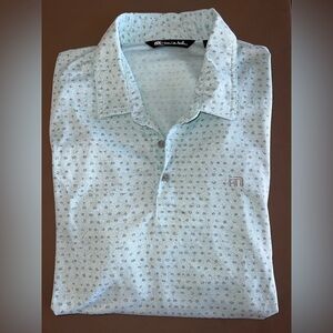 Men's Light Blue Patterned Polo Shirt